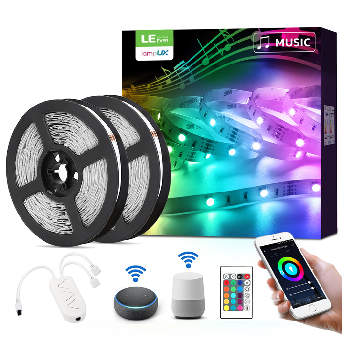 LED light Strip, USB-Powered Software-Controlled RGB Strip Lights for PC  Monitor/ Mirror/ TV, Smart Gaming Ambient Lighting with Color-Match Video,  Music Sync 27'' 