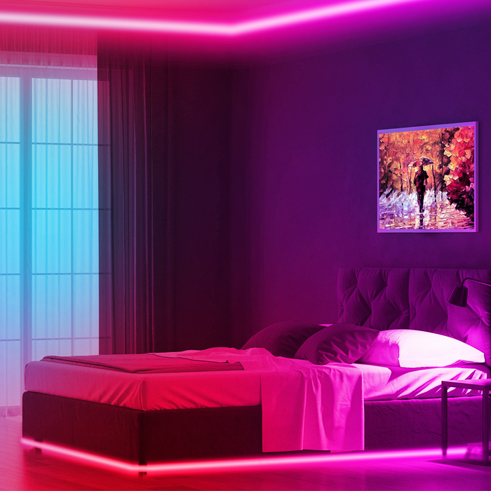 New Led Strip Lights Ideas Bedroom with Simple Decor